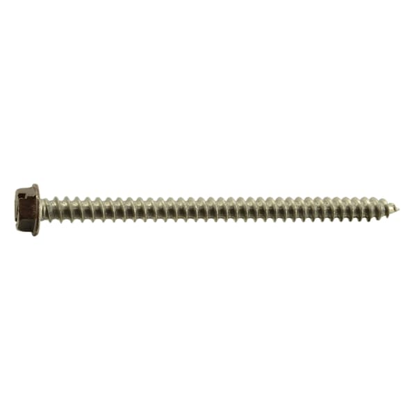 Midwest Fastener Sheet Metal Screw, #8 x 2-1/2 in, Painted 18-8 Stainless Steel Hex Head 12 PK 71066 - main
